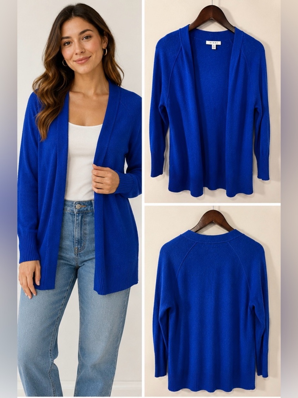 Sioni Royal Blue Open Front Cardigan Sweater Women’s Medium
